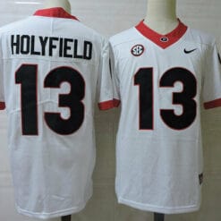 Georgia Bulldogs Elijah Holyfield Jersey #13 College Football Game White