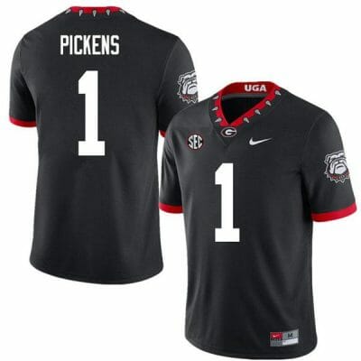 Georgia Bulldogs George Pickens Jersey #1 College Football Game Black Alternative