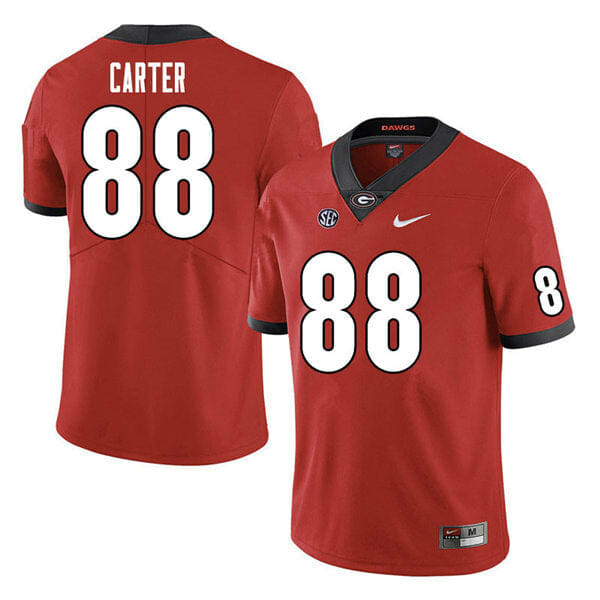 Georgia Bulldogs Jalen Carter Jersey #88 College Football Game Red