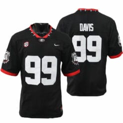 Georgia Bulldogs Jordan Davis Jersey #99 College Football Game Black