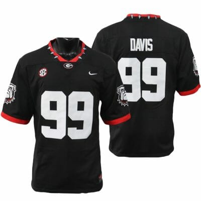 Georgia Bulldogs Jordan Davis Jersey #99 College Football Game Black