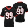 Georgia Bulldogs Jordan Davis Jersey #99 College Football Game Black Alternative