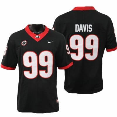 Georgia Bulldogs Jordan Davis Jersey #99 College Football Game Black Alternative