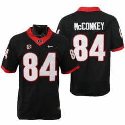 Georgia Bulldogs Ladd McConkey Jersey #84 College Football Game Black Alternative