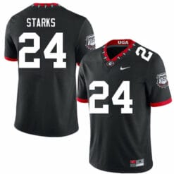 Georgia Bulldogs Malaki Starks Jersey #24 College Football Game Black Alternative