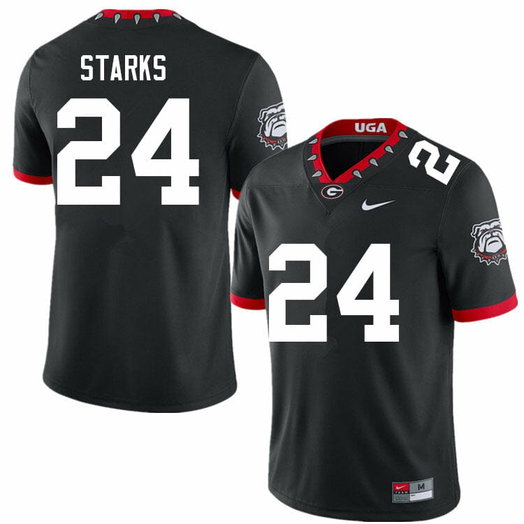 Georgia Bulldogs Malaki Starks Jersey #24 College Football Game Black Alternative
