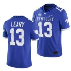 Kentucky Wildcats Devin Leary Jersey #13 NCAA Football 2023 Game Home Blue