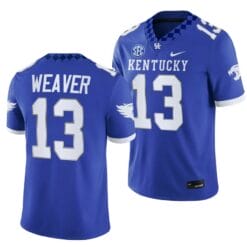 Kentucky Wildcats JJ Weaver Jersey #13 NCAA Football 2023 Game Home Blue