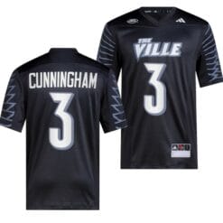 Louisville Cardinals Malik Cunningham Jersey #3 College Football 2023 Premier Black