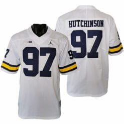 Michigan Wolverines Aidan Hutchinson Jersey #97 College Football Game White