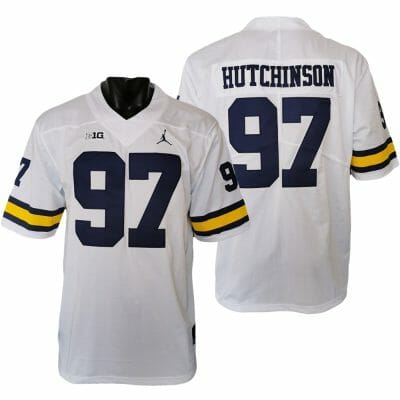 Michigan Wolverines Aidan Hutchinson Jersey #97 College Football Game White