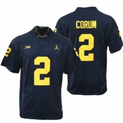 Michigan Wolverines Blake Corum Jersey #2 College Football Game Navy