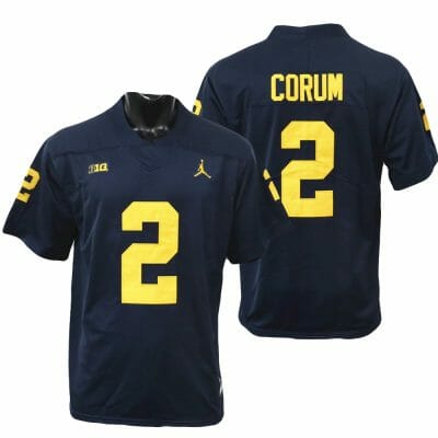 Michigan Wolverines Blake Corum Jersey #2 College Football Game Navy
