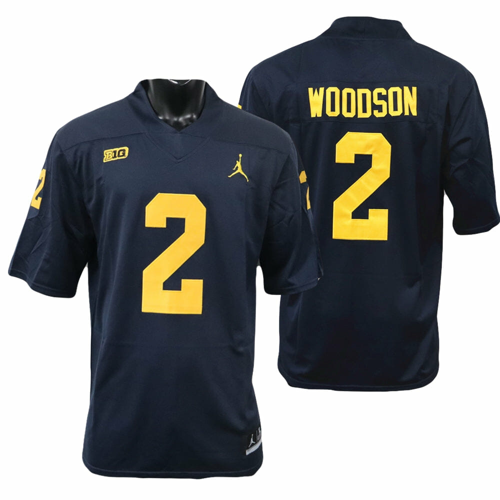 Michigan Wolverines Charles Woodson Jersey #2 College Football Game Navy