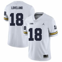 Michigan Wolverines Colston Loveland Jersey #18 College Football Game White