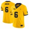 Michigan Wolverines Cornelius Johnson Jersey #6 College Football Game Yellow