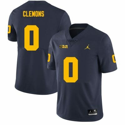 Michigan Wolverines Darrius Clemons Jersey #0 College Football Game Navy