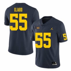 Michigan Wolverines David Ojabo Jersey #55 College Football Game Navy