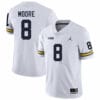Michigan Wolverines Derrick Moore Jersey #8 College Football Game White