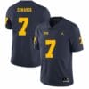 Michigan Wolverines Donovan Edwards Jersey #7 College Football Game Navy