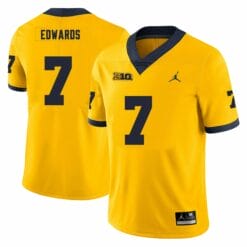 Michigan Wolverines Donovan Edwards Jersey #7 College Football Game Yellow