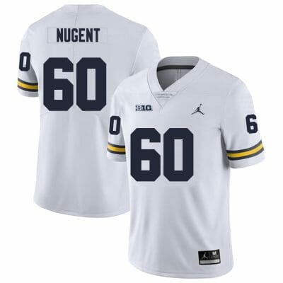 Michigan Wolverines Drake Nugent Jersey #60 College Football Game White