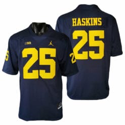 Michigan Wolverines Hassan Haskins Jersey #25 College Football Game Navy