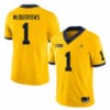 Michigan Wolverines JaDen McBurrows Jersey #1 College Football Game Yellow