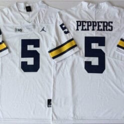 Michigan Wolverines Jabrill Peppers Jersey #5 College Football Game White