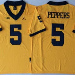 Michigan Wolverines Jabrill Peppers Jersey #5 College Football Game Yellow