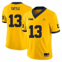 Michigan Wolverines Jack Tuttle Jersey #13 College Football Game Yellow