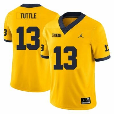 Michigan Wolverines Jack Tuttle Jersey #13 College Football Game Yellow