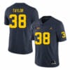 Michigan Wolverines Joe Taylor Jersey #38 College Football Game Navy