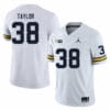Michigan Wolverines Joe Taylor Jersey #38 College Football Game White