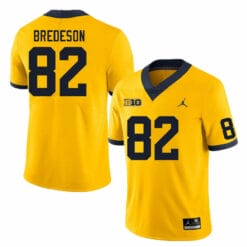 Michigan Wolverines Max Bredeson Jersey #82 College Football Game Yellow