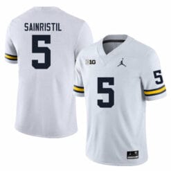 Michigan Wolverines Mike Sainristil Jersey #5 College Football Game White