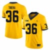 Michigan Wolverines Nico Tiberia Jersey #36 College Football Game Yellow