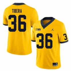 Michigan Wolverines Nico Tiberia Jersey #36 College Football Game Yellow