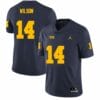 Michigan Wolverines Roman Wilson Jersey #14 College Football Game Navy