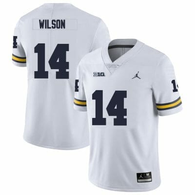 Michigan Wolverines Roman Wilson Jersey #14 College Football Game White