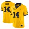 Michigan Wolverines Roman Wilson Jersey #14 College Football Game Yellow