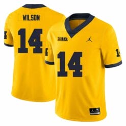 Michigan Wolverines Roman Wilson Jersey #14 College Football Game Yellow