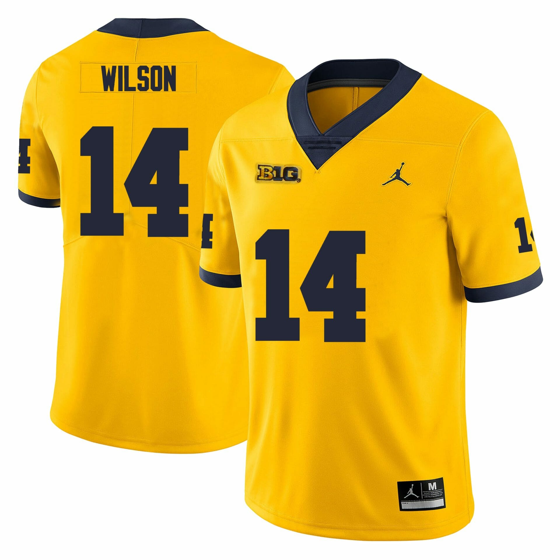 Michigan Wolverines Roman Wilson Jersey #14 College Football Game Yellow