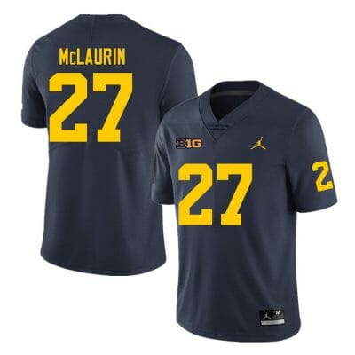 Michigan Wolverines Tyler McLaurin Jersey #27 College Football Game Navy