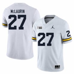 Michigan Wolverines Tyler McLaurin Jersey #27 College Football Game White
