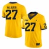 Michigan Wolverines Tyler McLaurin Jersey #27 College Football Game Yellow