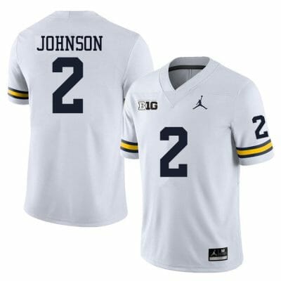 Michigan Wolverines Will Johnson Jersey #2 College Football Game White