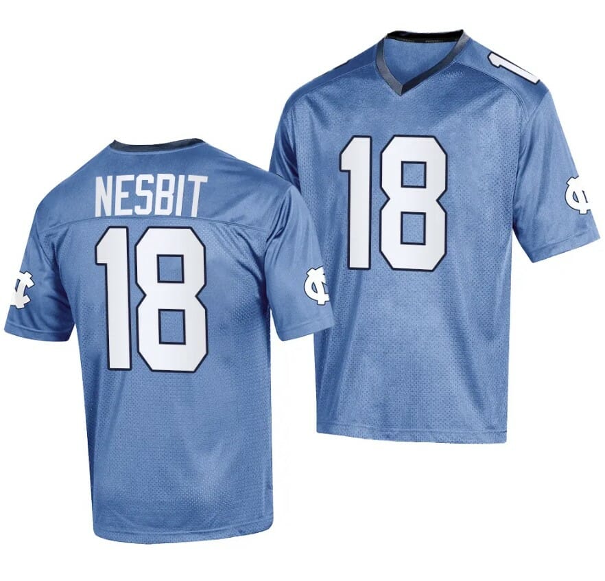North Carolina Tar Heels Bryson Nesbit Jersey #18 College Football 2023 Replica Blue