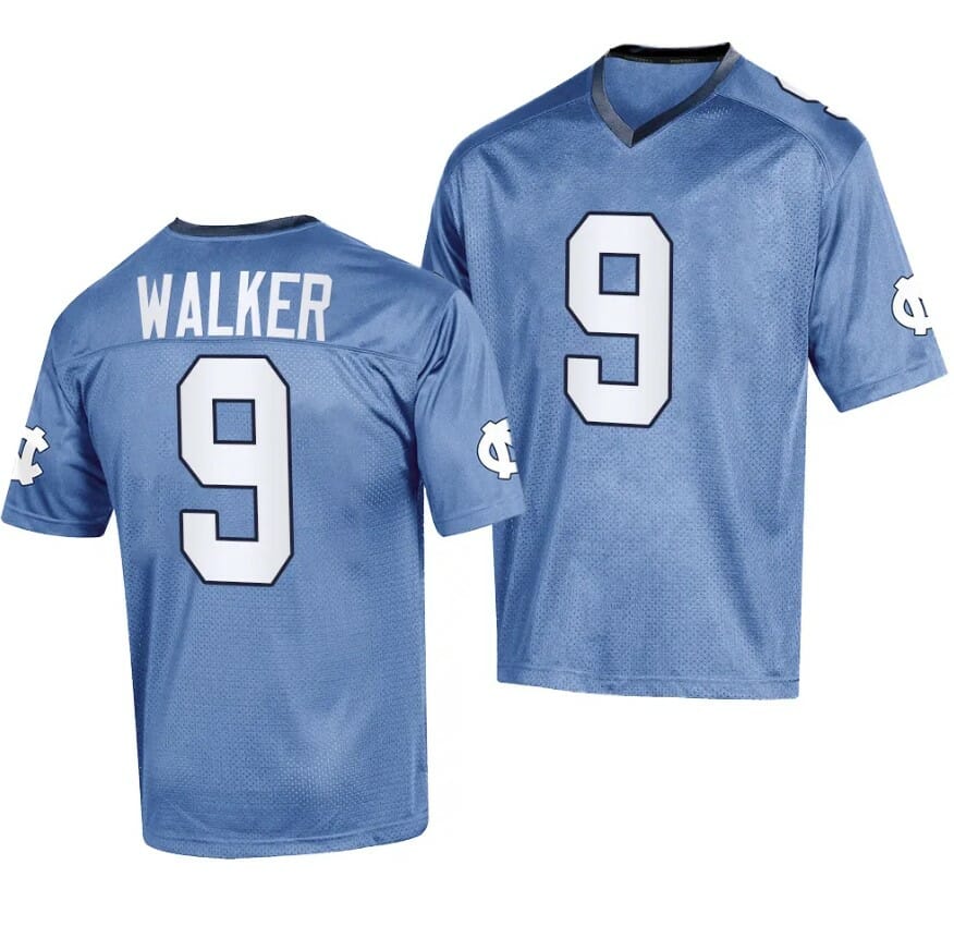 North Carolina Tar Heels Devontez Walker Jersey #9 College Football 2023 Replica Blue