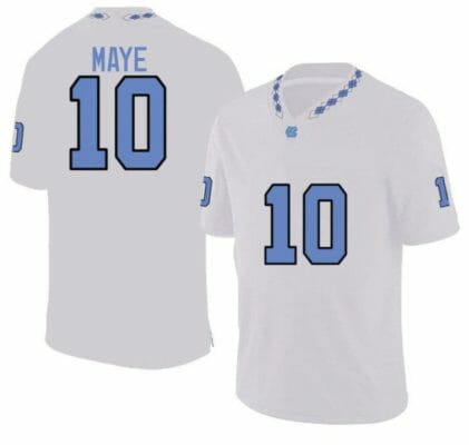 North Carolina Tar Heels Game Drake Maye Jersey #10 College Football White